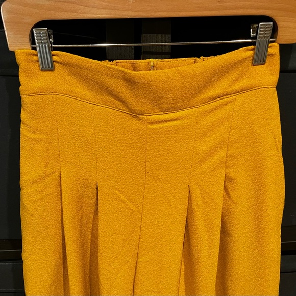 Pinup Couture Mustard Wide Leg High-Waist Trousers - Picture 4 of 9